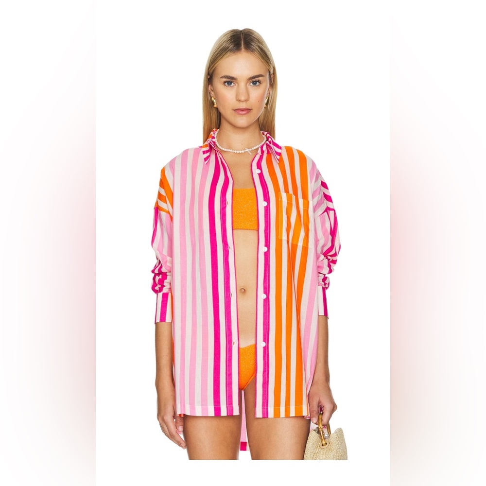 Revolve Beach‎ Riot Alex Top / Cover Up- Sunset Stripes Sz s/m